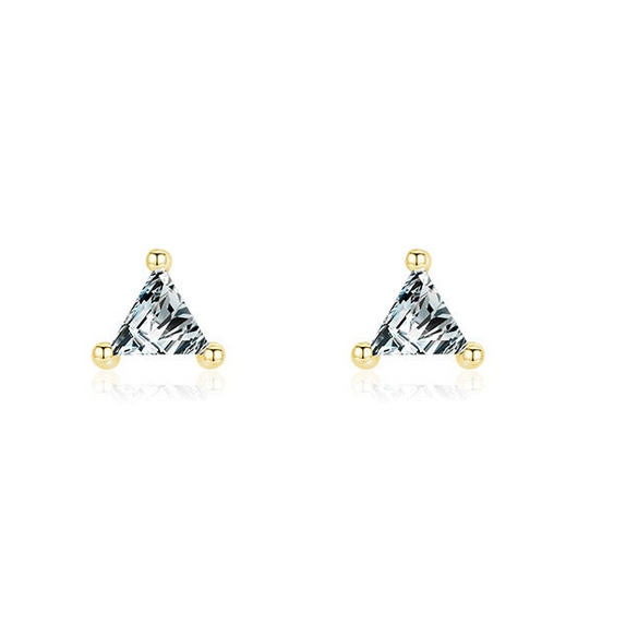 Wholesale Women's 925 Silver Geometric Seiko Triangle Zircon Earrings