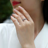 Wholesale Women's 925 Silver Geometric Style Ring Set With Diamonds