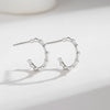 Wholesale Women's 925 Silver Geometric Ushape And Cshape Electroplated Earrings Light Luxury Niche Simple Design
