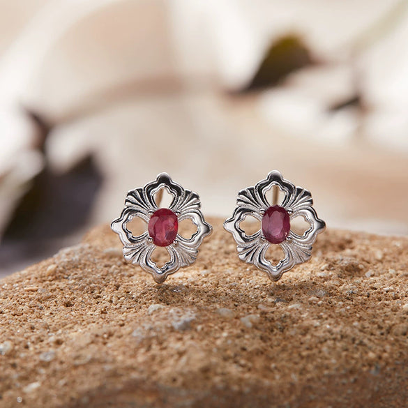 Wholesale Women's Silver Geometric Wiredrawing Earrings Set With Gems