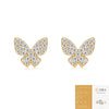 Wholesale Women's 925 Silver Gold Plated Geometric Butterfly Moissanite Inlay Earrings