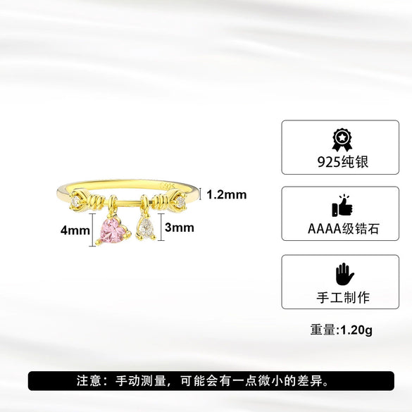 Wholesale Women's Silver Gold Plated Geometric Pattern Lovely Ring