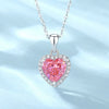 Wholesale Women's 925 Silver Heart Pattern Ice Flower Cut High Carbon Diamond Clavicle Chain Light Luxury Jewelry