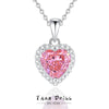 Wholesale Women's 925 Silver Heart Pattern Ice Flower Cut High Carbon Diamond Clavicle Chain Light Luxury Jewelry
