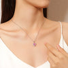 Wholesale Women's 925 Silver Heart Pattern Ice Flower Cut High Carbon Diamond Clavicle Chain Light Luxury Jewelry