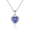 Wholesale Women's 925 Silver Heart Pattern Ice Flower Cut High Carbon Diamond Clavicle Chain Light Luxury Jewelry