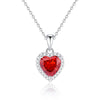 Wholesale Women's 925 Silver Heart Pattern Ice Flower Cut High Carbon Diamond Clavicle Chain Light Luxury Jewelry