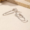 Wholesale Women's 925 Silver Heart Shape Long Tassel Chain Earrings Set With Diamonds