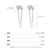 Wholesale Women's 925 Silver Heart Shape Long Tassel Chain Earrings Set With Diamonds