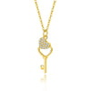 Wholesale Women's 925 Silver Heartshaped Key Necklace With Geometric Design And Diamond Treatment