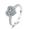 Wholesale Women's 925 Silver Heartshaped Ring With Simulated Diamond And Geometric Styling Electroplated