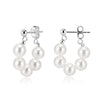 Wholesale Women's Silver Jewelry Geometric Light Luxury Minimalist Style Electroplated Necklace Bracelet Earrings With String Of Pearls Chain