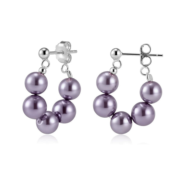 Wholesale Women's Silver Jewelry Geometric Light Luxury Minimalist Style Electroplated Necklace Bracelet Earrings With String Of Pearls Chain