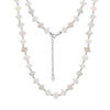 Wholesale Women's Silver Jewelry Geometric Light Luxury Minimalist Style Electroplated Necklace Bracelet Earrings With String Of Pearls Chain