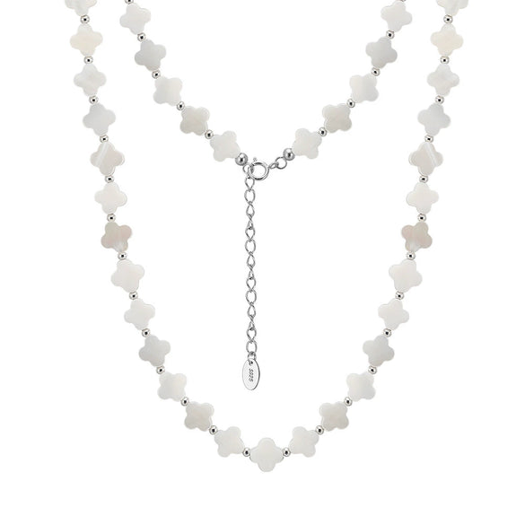 Wholesale Women's Silver Jewelry Geometric Light Luxury Minimalist Style Electroplated Necklace Bracelet Earrings With String Of Pearls Chain