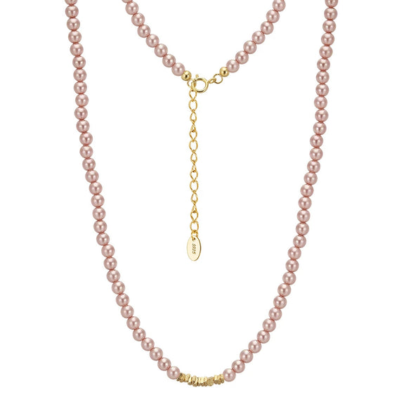 Wholesale Women's Silver Jewelry Geometric Light Luxury Minimalist Style Electroplated Necklace Bracelet Earrings With String Of Pearls Chain