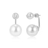 Wholesale Women's Silver Jewelry Geometric Light Luxury Minimalist Style Electroplated Necklace Bracelet Earrings With String Of Pearls Chain