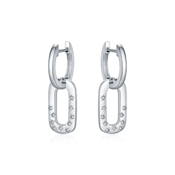 Wholesale Women's 925 Silver Light Luxury Geometric Star Diamond Earrings