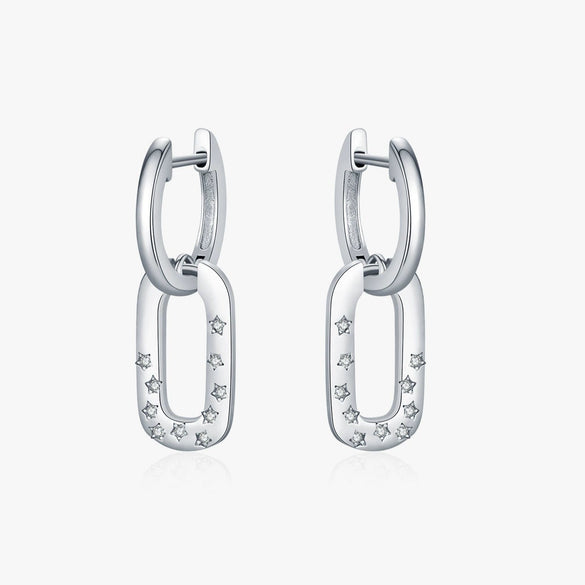 Wholesale Women's 925 Silver Light Luxury Geometric Star Diamond Earrings