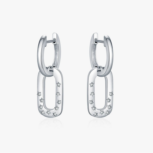 Wholesale Women's 925 Silver Light Luxury Geometric Star Diamond Earrings