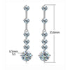 Wholesale Women's Silver 925 Long Tassel Earrings With Heart Pattern And Electroplating Moissanite Decorated
