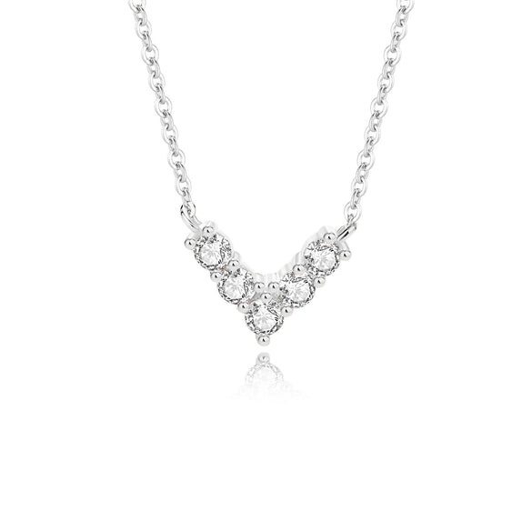 Wholesale Women's 925 Silver Love Heartshaped Pendant Necklace With Micro Diamond And Ushape Design