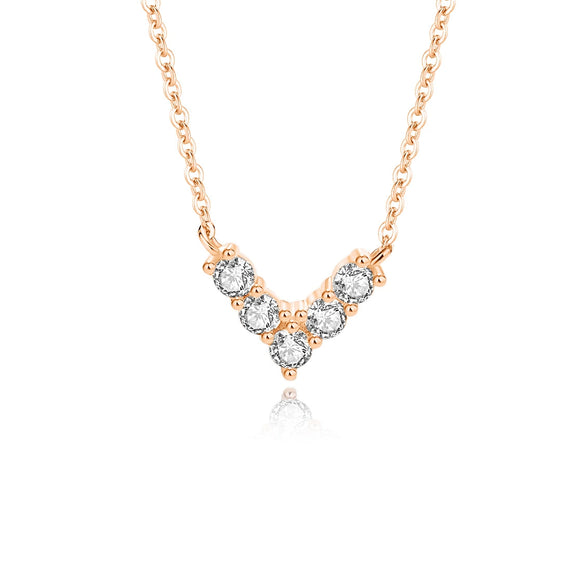 Wholesale Women's 925 Silver Love Heartshaped Pendant Necklace With Micro Diamond And Ushape Design