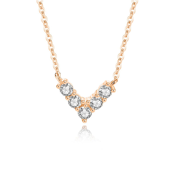 Wholesale Women's 925 Silver Love Heartshaped Pendant Necklace With Micro Diamond And Ushape Design