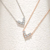 Wholesale Women's 925 Silver Love Heartshaped Pendant Necklace With Micro Diamond And Ushape Design