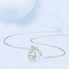 Wholesale Women's Silver Micropaved Water Drop Shape Cross Chain Necklace Light Luxury Style