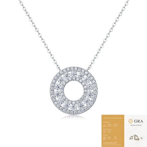Wholesale Women's 925 Silver Moissanite Inlaid Geometric Fashion Cross Chain Necklace Pendant Accessories