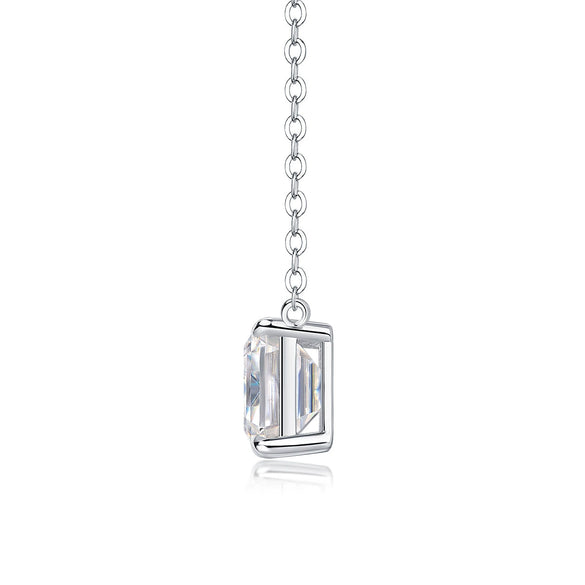 Wholesale Women's 925 Silver Moissanite Inlay Geometric Fashion Pendant Necklace Set With Cross Chain