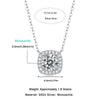 Wholesale Women's Silver 925 Moissanite Inlay Geometric Sweet Style Pendant Necklace With O Word Chain