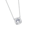 Wholesale Women's Silver 925 Moissanite Inlay Geometric Sweet Style Pendant Necklace With O Word Chain