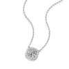 Wholesale Women's Silver 925 Moissanite Inlay Geometric Sweet Style Pendant Necklace With O Word Chain