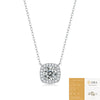 Wholesale Women's Silver 925 Moissanite Inlay Geometric Sweet Style Pendant Necklace With O Word Chain