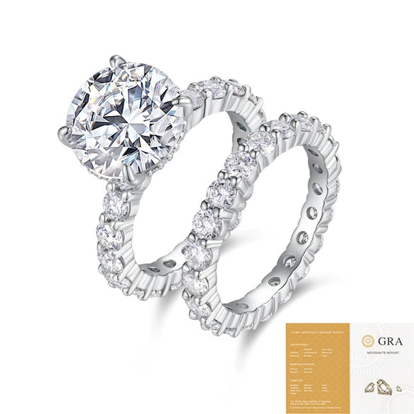 Wholesale Women's 925 Silver Moissanite Rhombus Inlay Fashion Geometric Ring