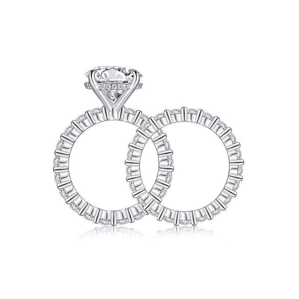 Wholesale Women's 925 Silver Moissanite Rhombus Inlay Fashion Geometric Ring