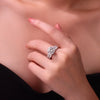 Wholesale Women's 925 Silver Moissanite Rhombus Inlay Fashion Geometric Ring