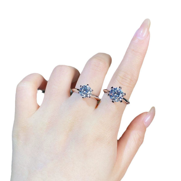 Wholesale Women's 925 Silver Moissanite Ring With Geometric Style And Electroplating Process