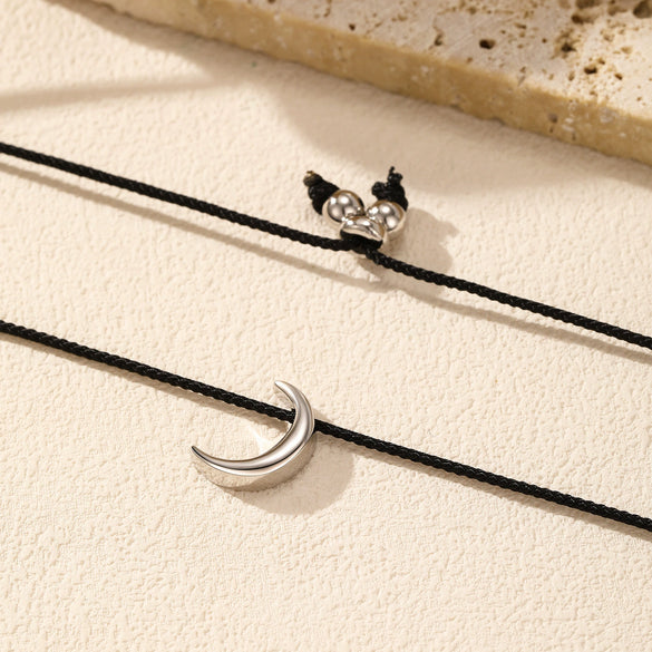 Wholesale Women's 925 Silver Moon Pendant Clavicle Chain With Electroplating Versatile And Minimalist Style