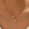 Wholesale Women's 925 Silver Natural Style Diamond Cross Chain Necklace With Pearl Shell Conch Pendant