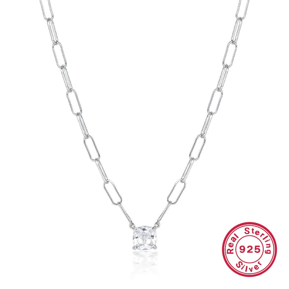 Wholesale Women's 925 Silver Necklace With Star Geometric Pattern Regular Chain And Electroplating Treatment