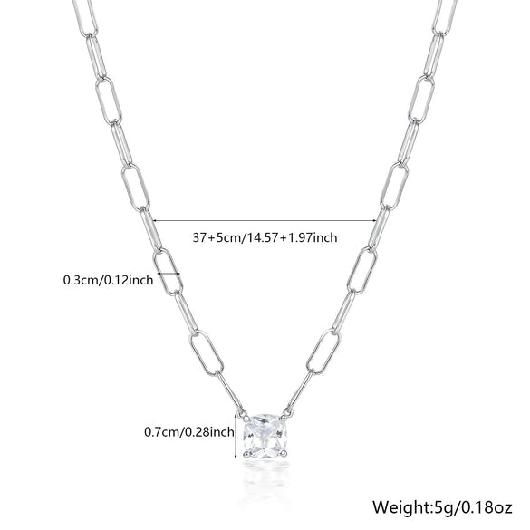 Wholesale Women's 925 Silver Necklace With Star Geometric Pattern Regular Chain And Electroplating Treatment