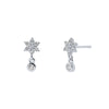 Wholesale Women's Silver Needle And Copper Earrings With Star Pattern And Electroplating Treatment