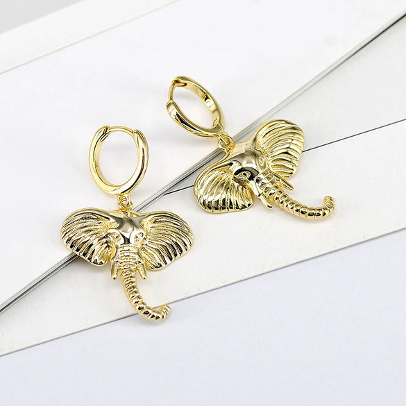 Wholesale Women's Silver Needle Copper Animal Zodiac Style Electroplated Earrings