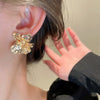 Wholesale Women's Silver Needle Hollow Flower Tassel Earrings With Real Gold Electroplating Zircon Star Pattern