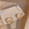 Wholesale Women's 925 Silver Needle Retro Cat's Eye Geometric Earrings With Electroplating Treatment