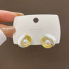 Wholesale Women's 925 Silver Needle Retro Cat's Eye Geometric Earrings With Electroplating Treatment