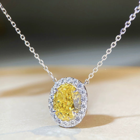 Wholesale Women's 925 Silver Pigeon Egg Shaped Clavicle Chain With Geometric Pattern And Electroplating Treatment